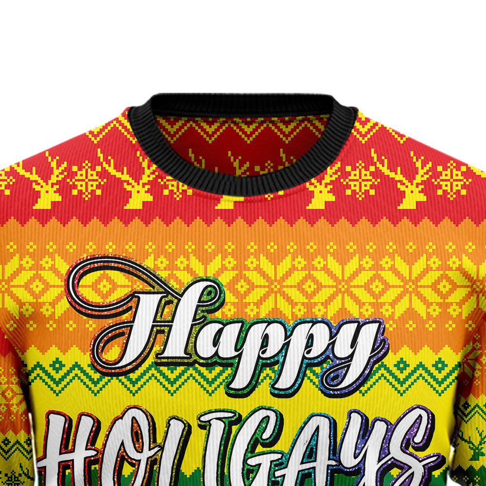 Happy Holigays LGBTQ+ Ugly Christmas Sweater