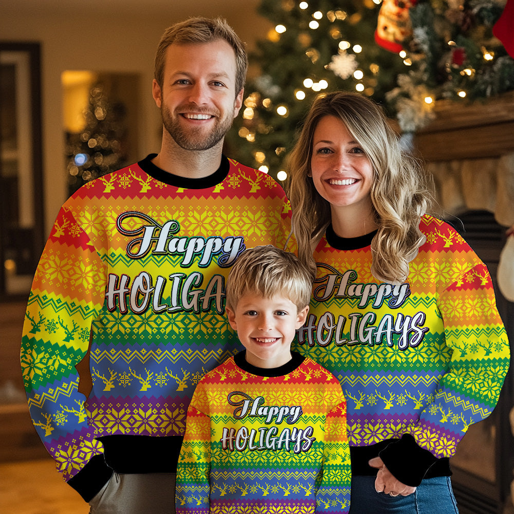 Happy Holigays LGBTQ+ Ugly Christmas Sweater