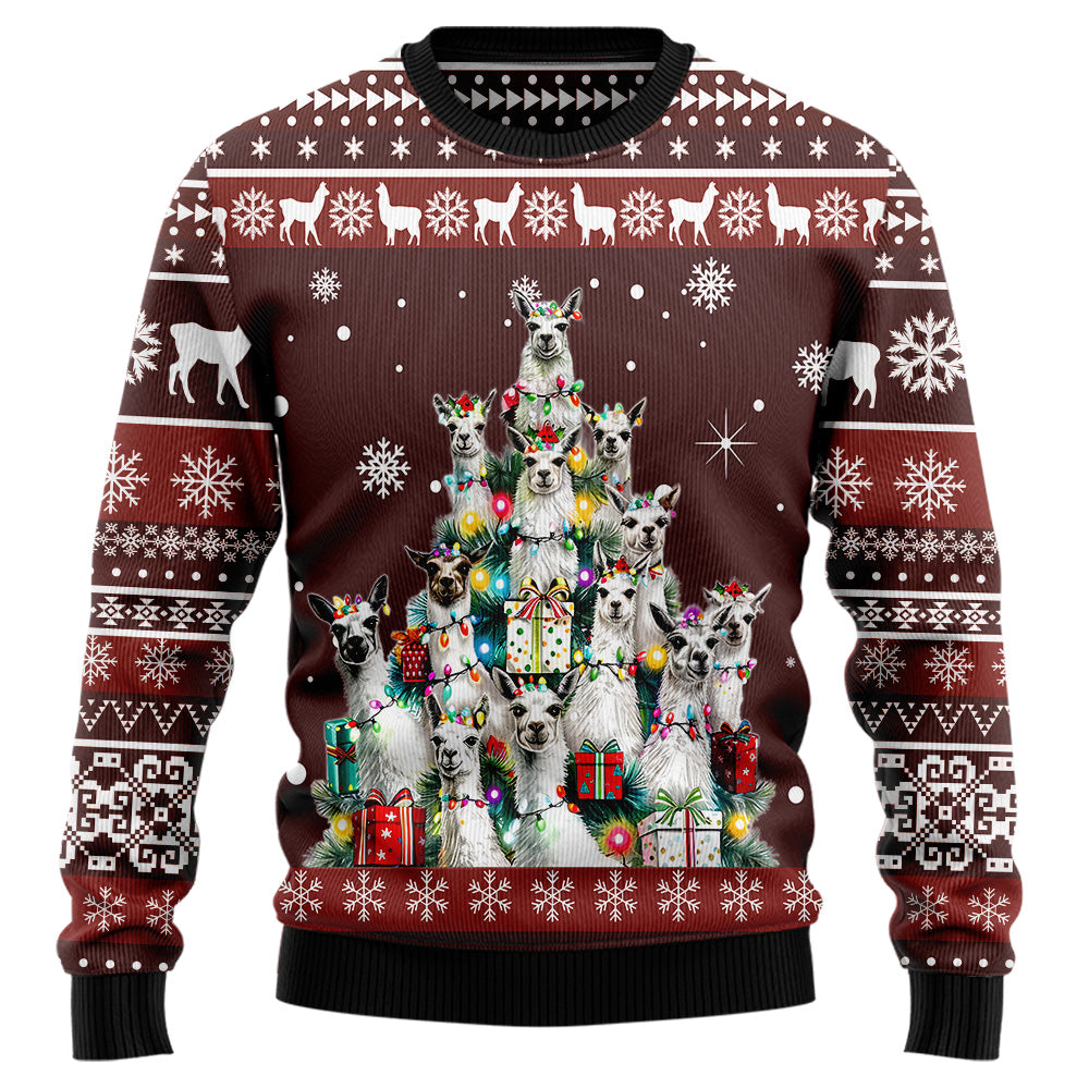 Llama Christmas Tree Ugly Christmas Sweater