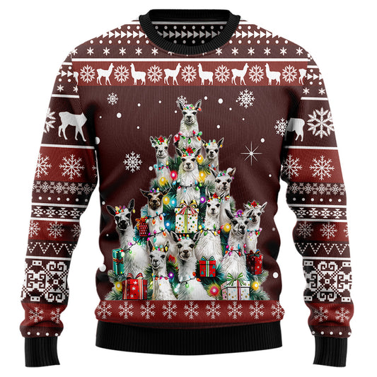 Llama Christmas Tree Ugly Christmas Sweater