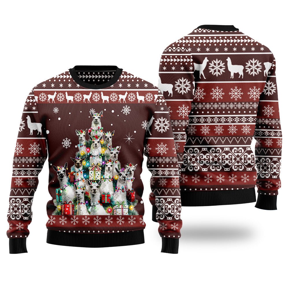 Llama Christmas Tree Ugly Christmas Sweater