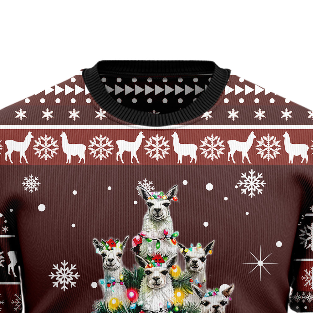 Llama Christmas Tree Ugly Christmas Sweater