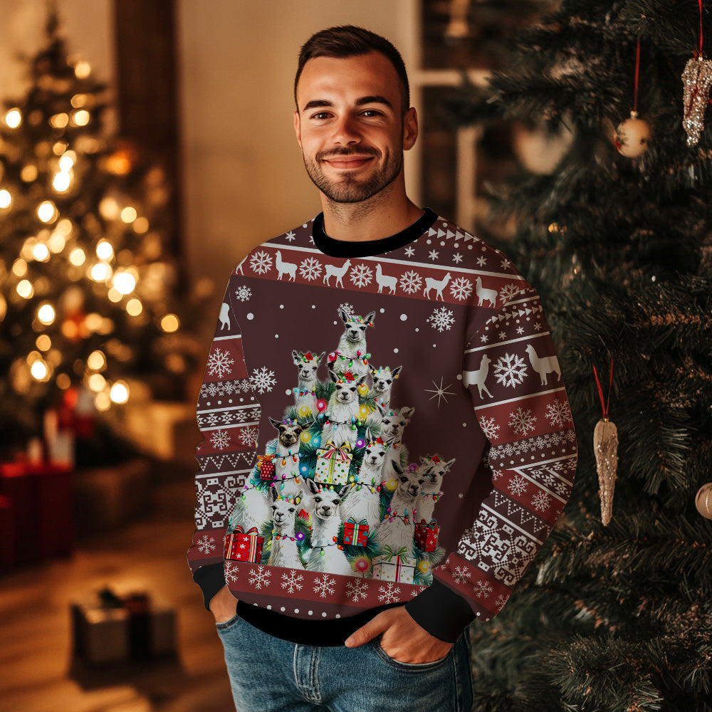 Llama Christmas Tree Ugly Christmas Sweater
