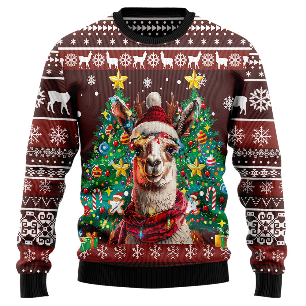 Festive Llama Ugly Christmas Sweater