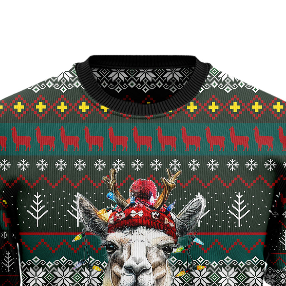 Cozy Llama Ugly Christmas Sweater