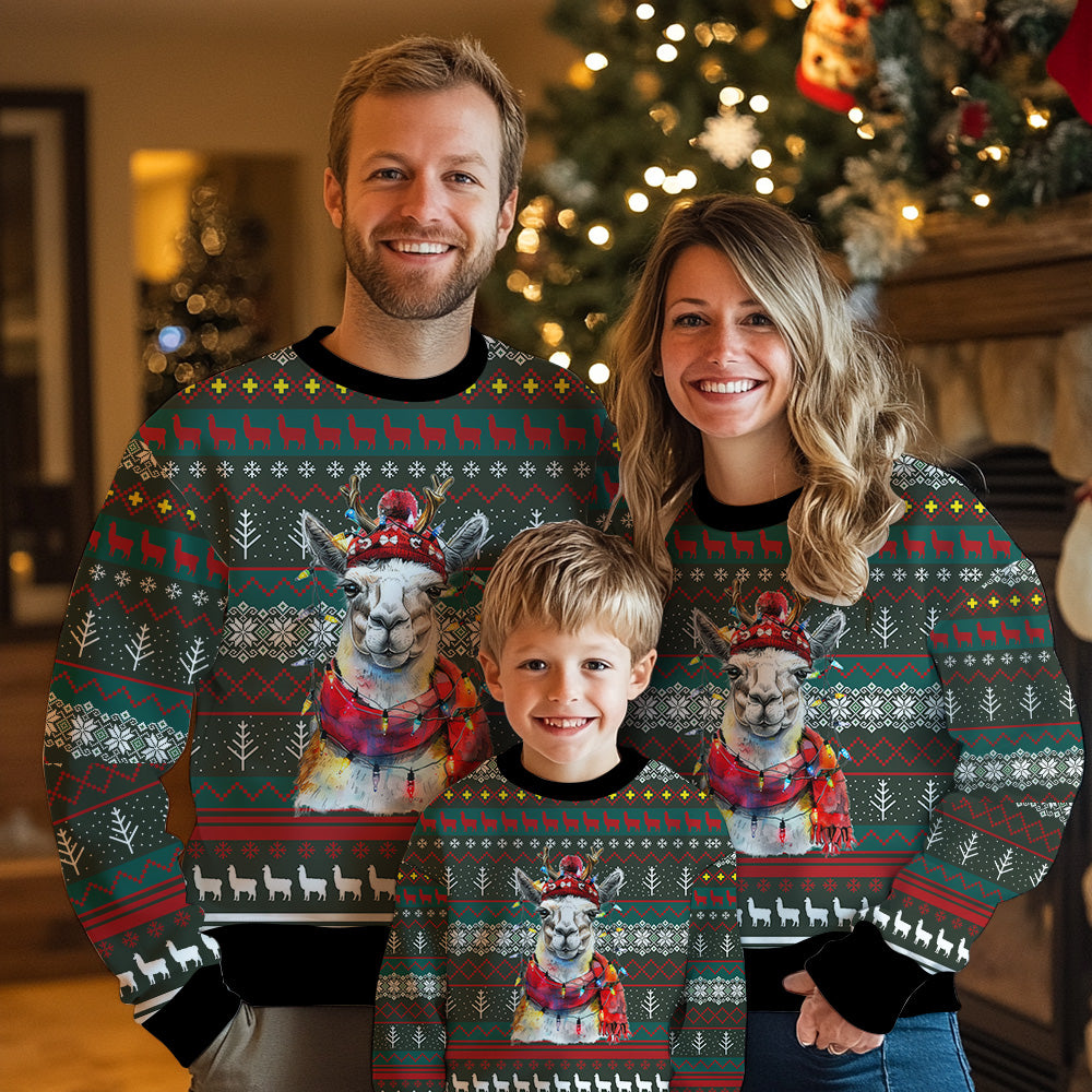 Cozy Llama Ugly Christmas Sweater