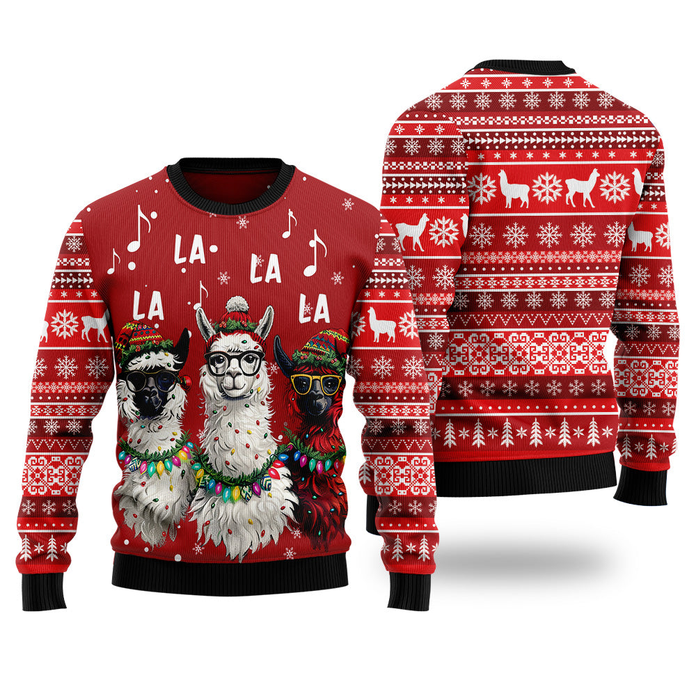 Festive Llama Ugly Christmas Sweater