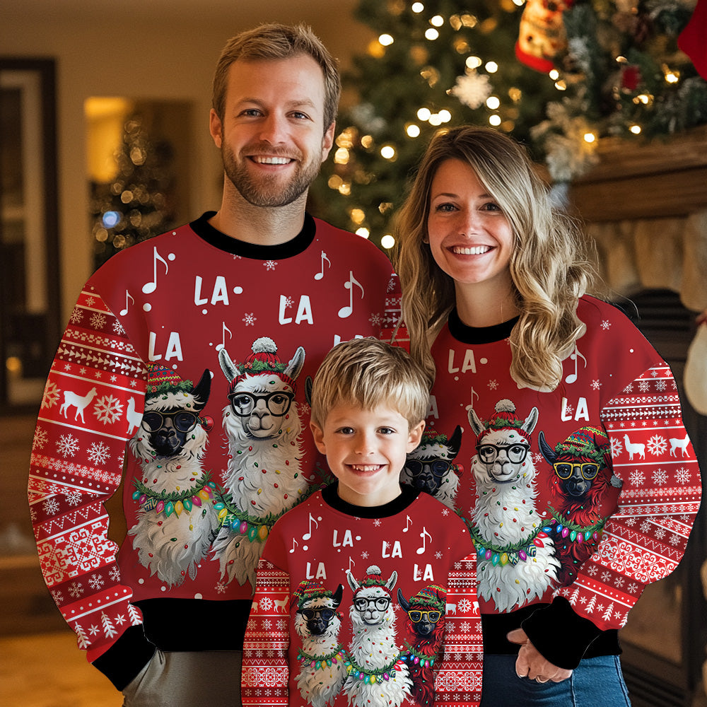 Festive Llama Ugly Christmas Sweater