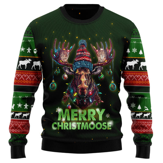 Funny Merry Christmoose Moose Ugly Christmas Sweater