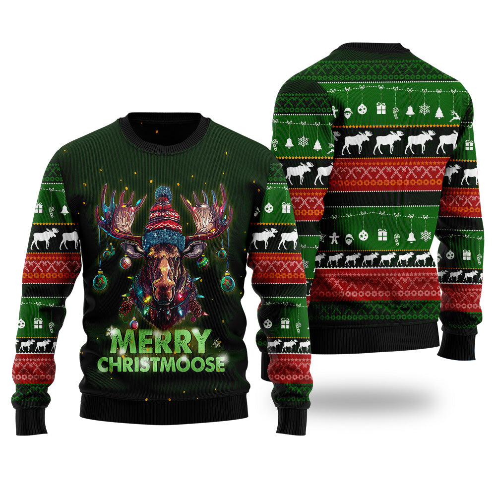 Funny Merry Christmoose Moose Ugly Christmas Sweater