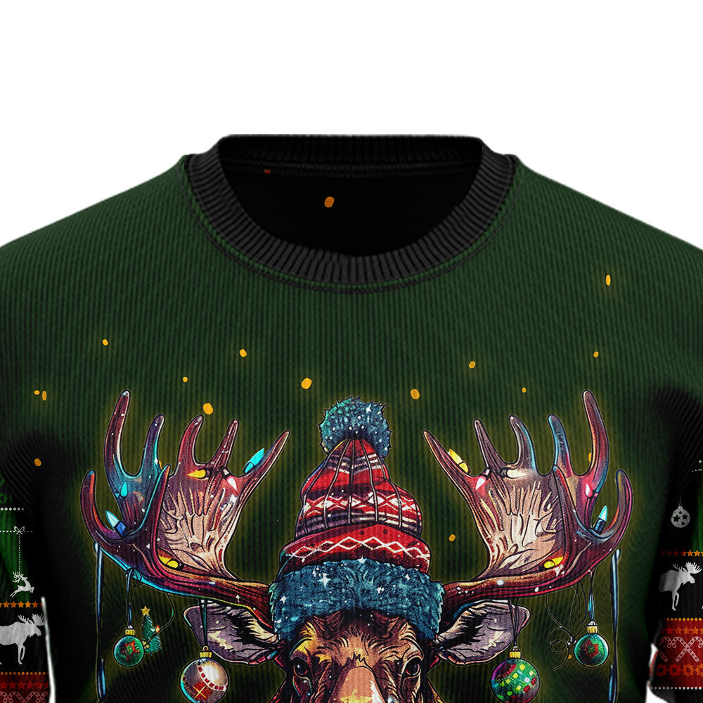 Funny Merry Christmoose Moose Ugly Christmas Sweater