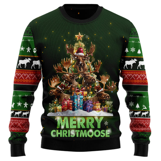 Merry Christmoose Christmas Tree Ugly Christmas Sweater
