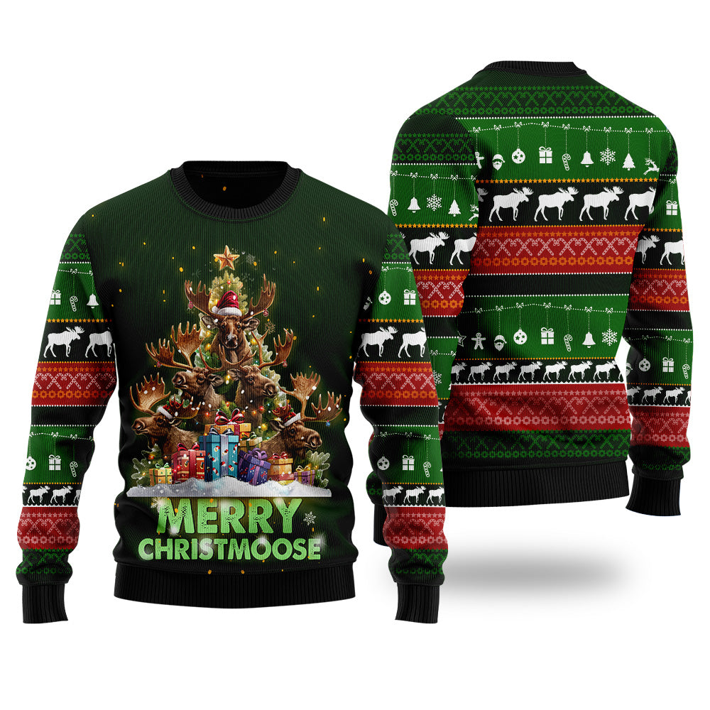 Merry Christmoose Christmas Tree Ugly Christmas Sweater