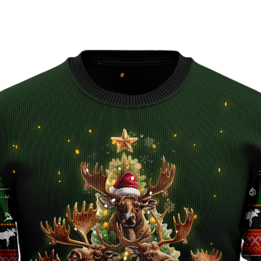 Merry Christmoose Christmas Tree Ugly Christmas Sweater
