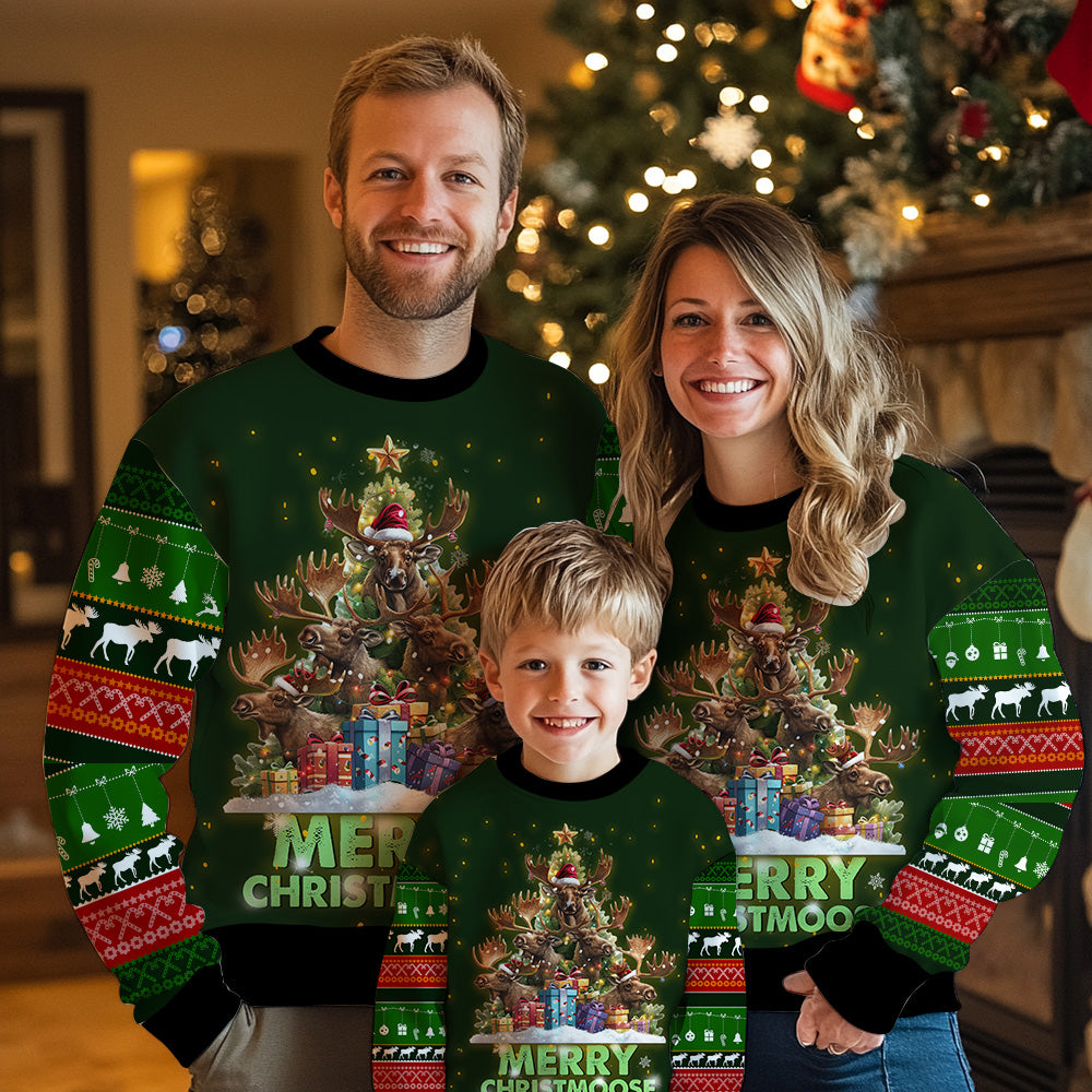 Merry Christmoose Christmas Tree Ugly Christmas Sweater