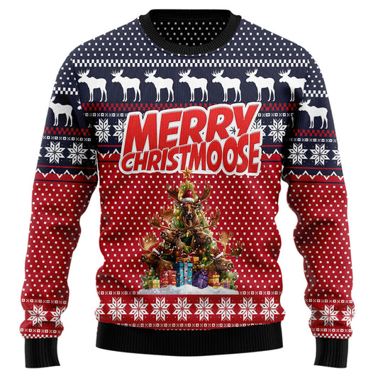 Merry Christmoose Moose Ugly Christmas Sweater