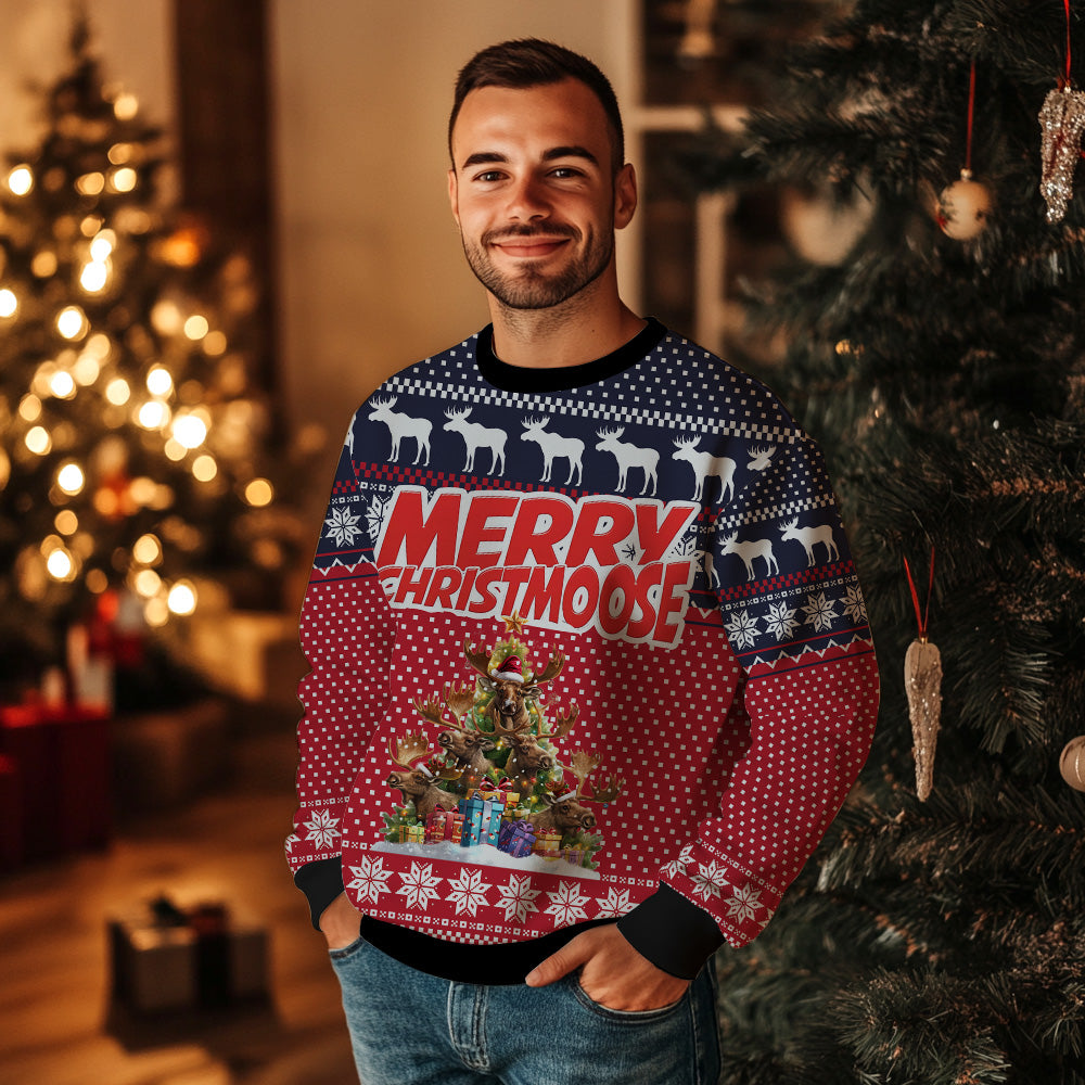 Merry Christmoose Moose Ugly Christmas Sweater
