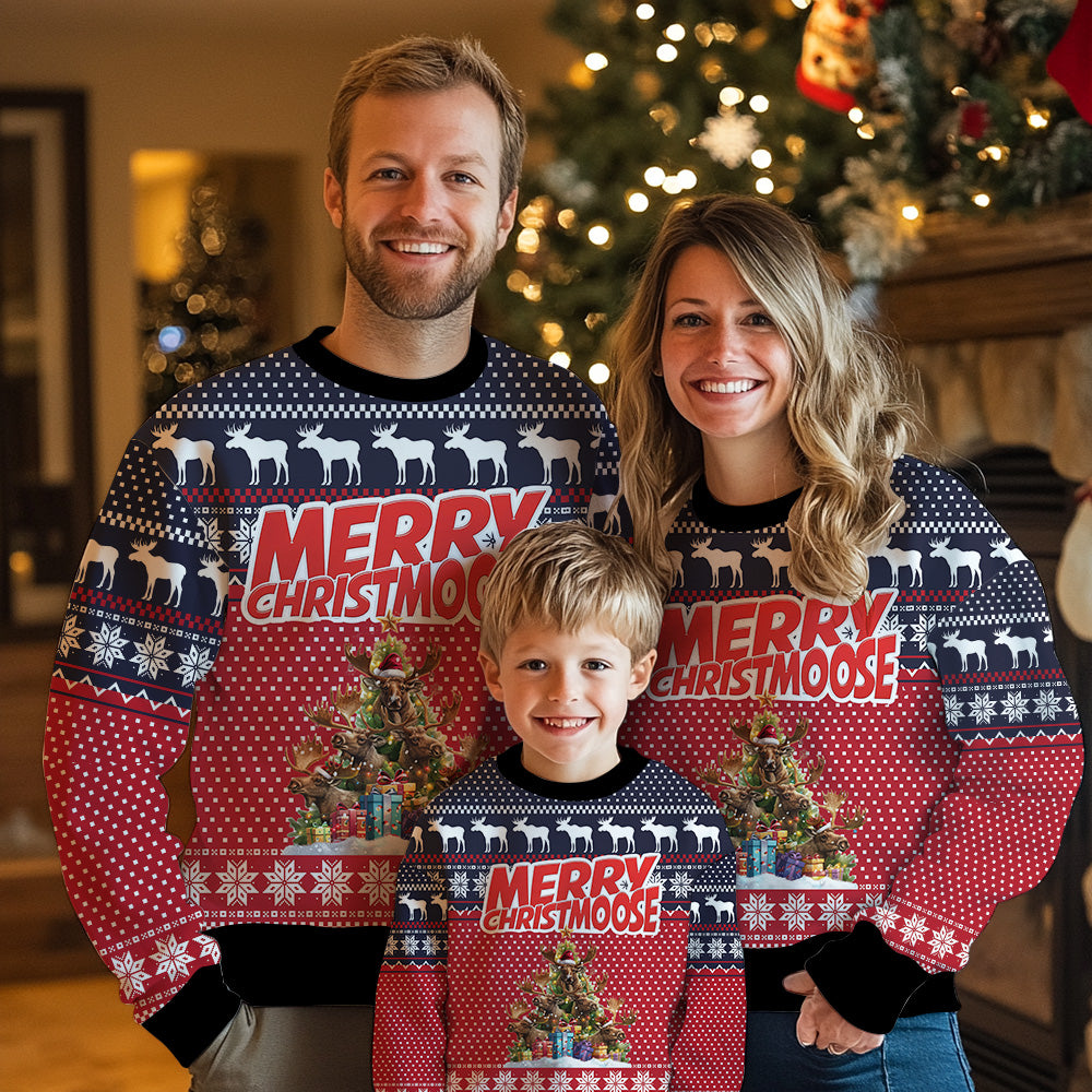 Merry Christmoose Moose Ugly Christmas Sweater