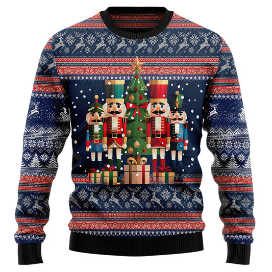 Festive Nutcrackers Christmas Tree Ugly Christmas Sweater