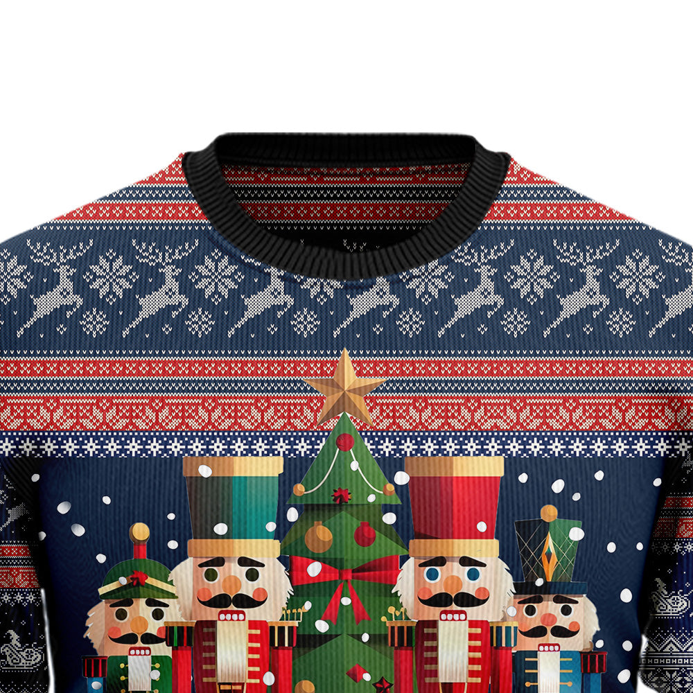 Festive Nutcrackers Christmas Tree Ugly Christmas Sweater
