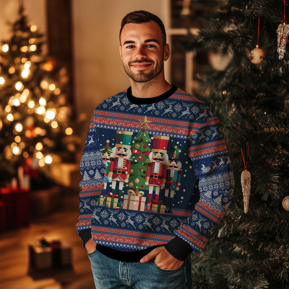 Festive Nutcrackers Christmas Tree Ugly Christmas Sweater