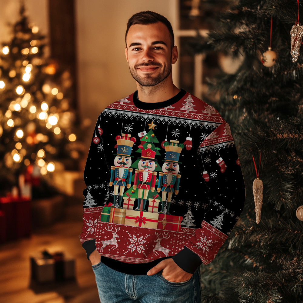 Festive Nutcrackers Ugly Christmas Sweater