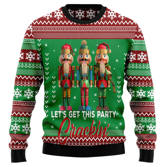 Let's Get This Party Crackin' Nutcracker Ugly Christmas Sweater