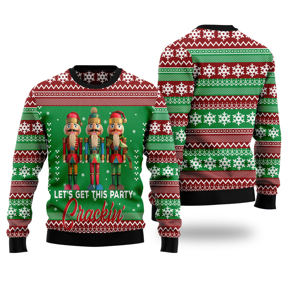 Let's Get This Party Crackin' Nutcracker Ugly Christmas Sweater