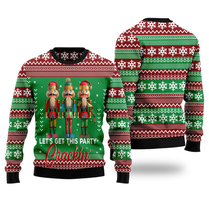 Let's Get This Party Crackin' Nutcracker Ugly Christmas Sweater
