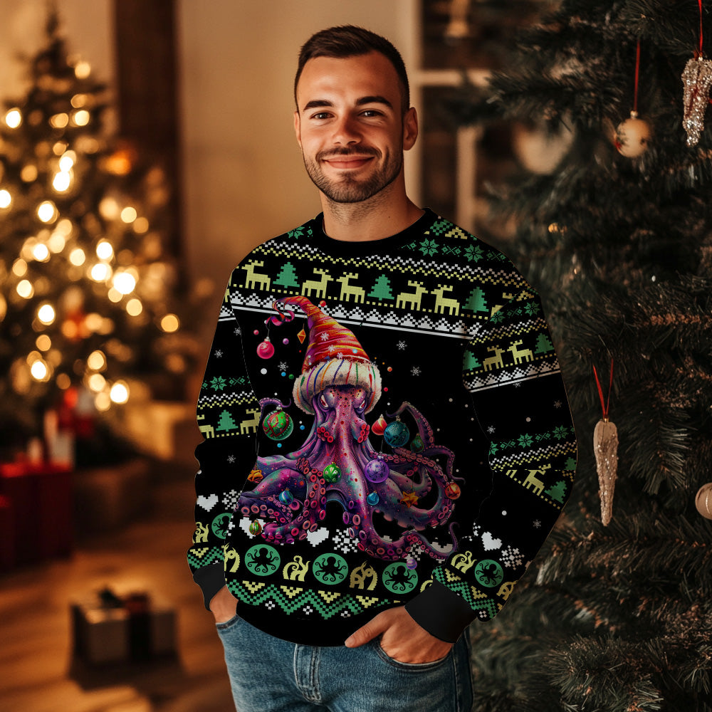 Holiday Octopus Ugly Christmas Sweater