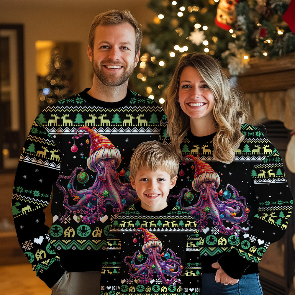 Holiday Octopus Ugly Christmas Sweater