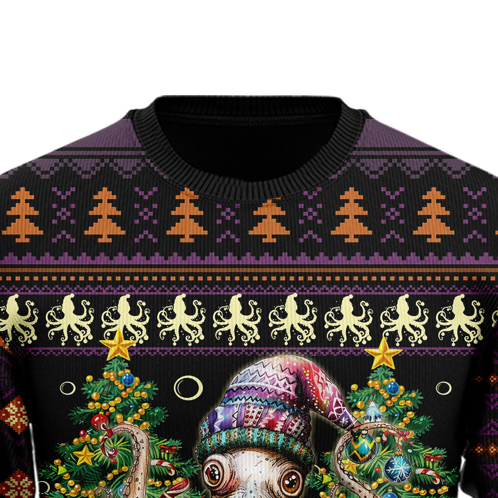Festive Octopus Christmas Tree Ugly Christmas Sweater