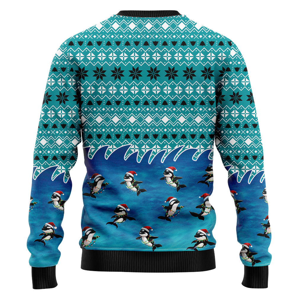 Festive Orca Ugly Christmas Sweater
