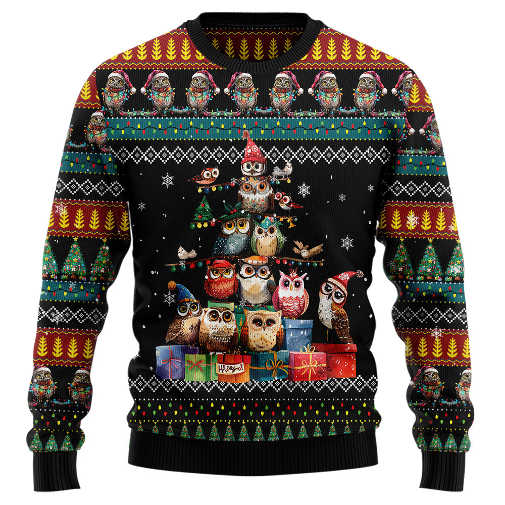 Owl Christmas Tree Ugly Christmas Sweater