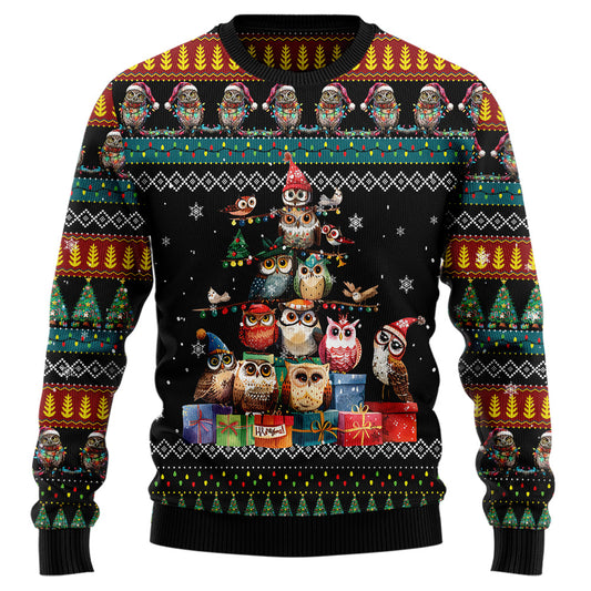 Owl Christmas Tree Ugly Christmas Sweater