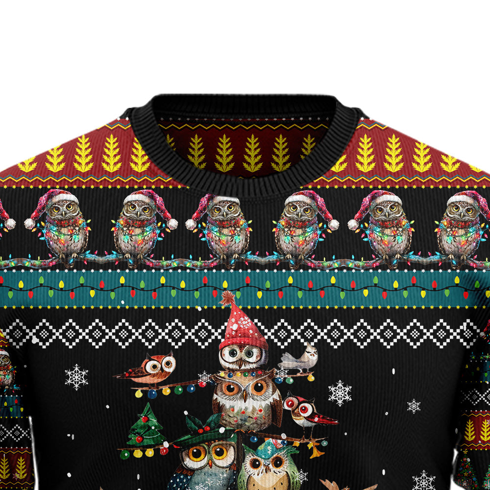 Owl Christmas Tree Ugly Christmas Sweater