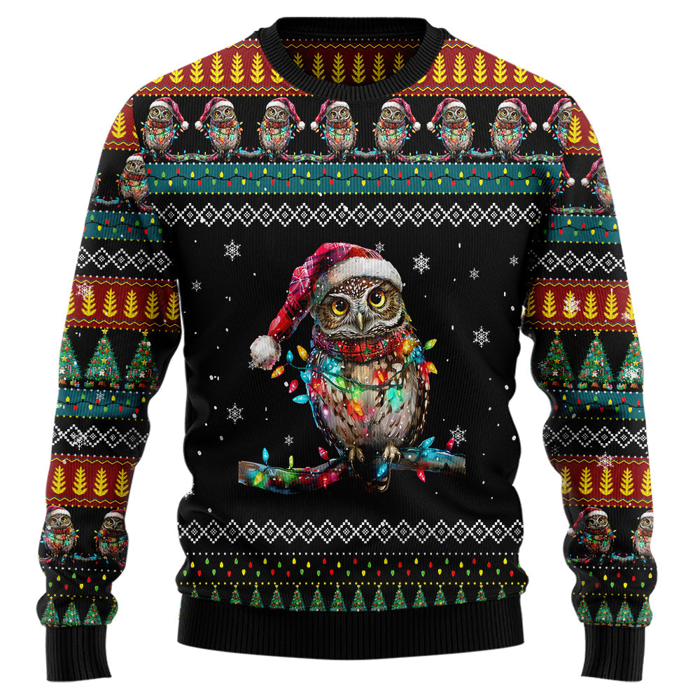 Festive Owl Ugly Christmas Sweater