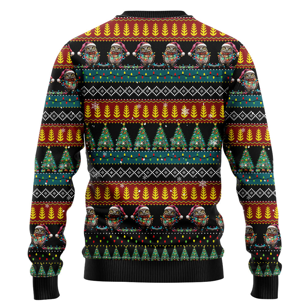 Festive Owl Ugly Christmas Sweater