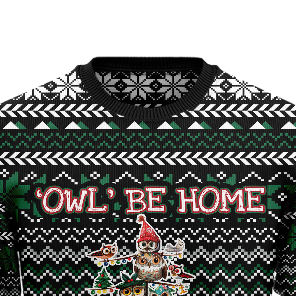 'Owl' Be Home For Christmas Tree Ugly Christmas Sweater