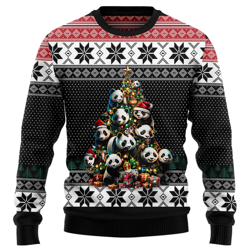 Panda Bear Christmas Tree Ugly Christmas Sweater