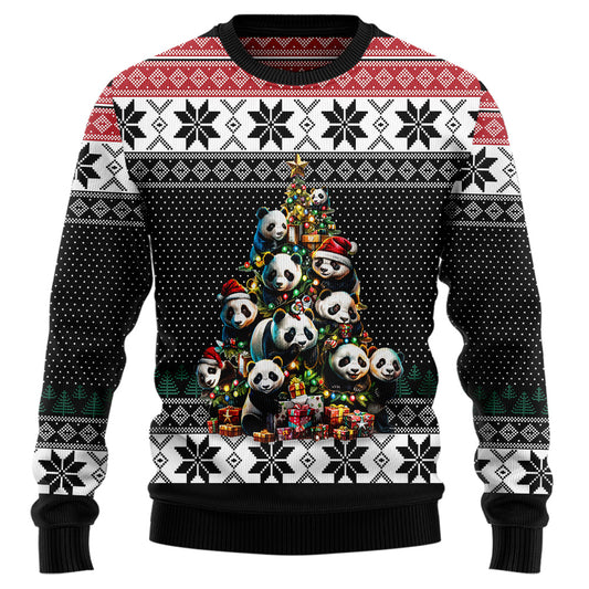 Panda Bear Christmas Tree Ugly Christmas Sweater