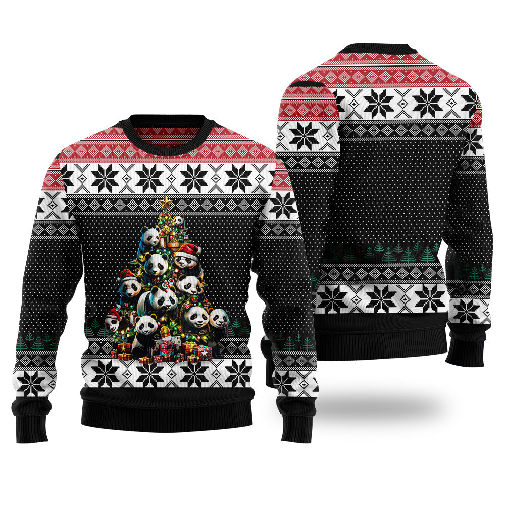 Panda Bear Christmas Tree Ugly Christmas Sweater