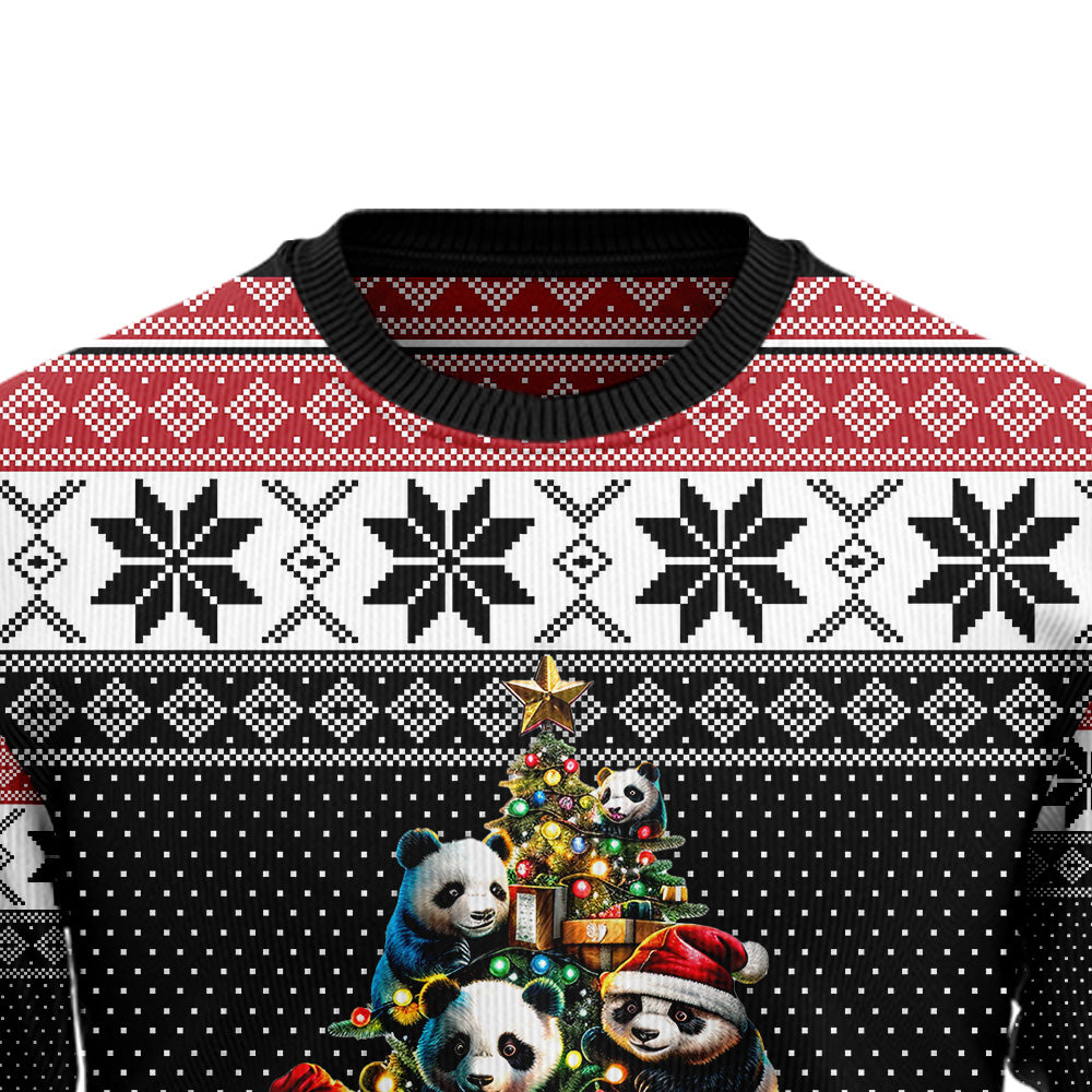 Panda Bear Christmas Tree Ugly Christmas Sweater