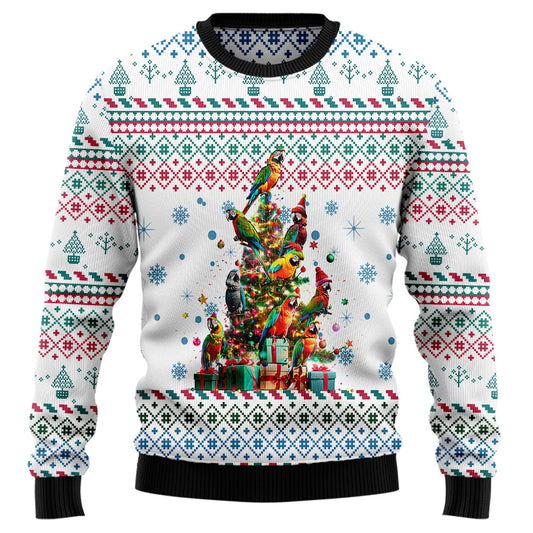 Parrot Christmas Tree Ugly Christmas Sweater