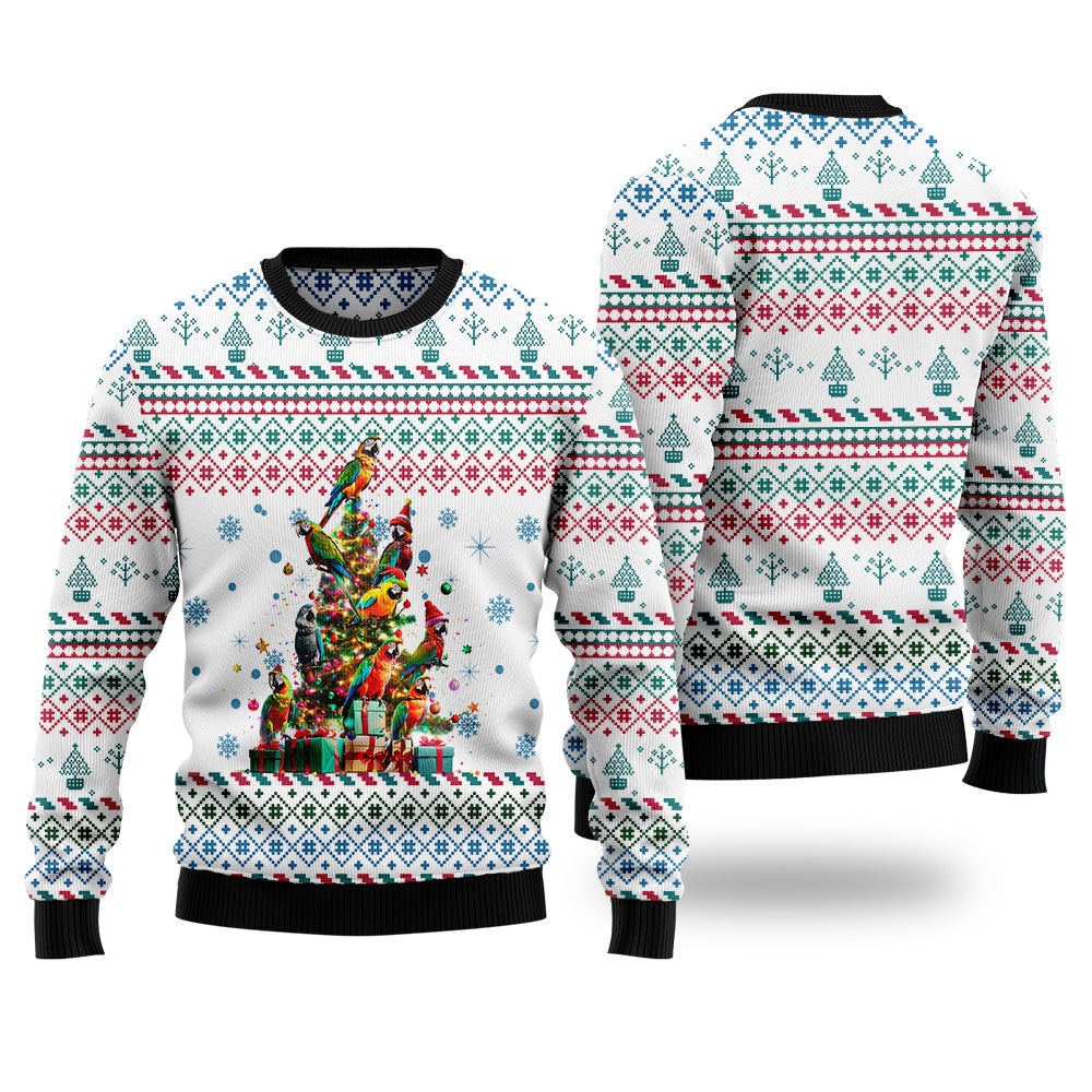 Parrot Christmas Tree Ugly Christmas Sweater