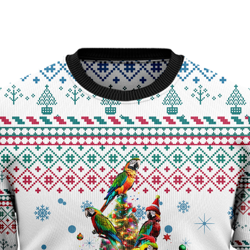 Parrot Christmas Tree Ugly Christmas Sweater