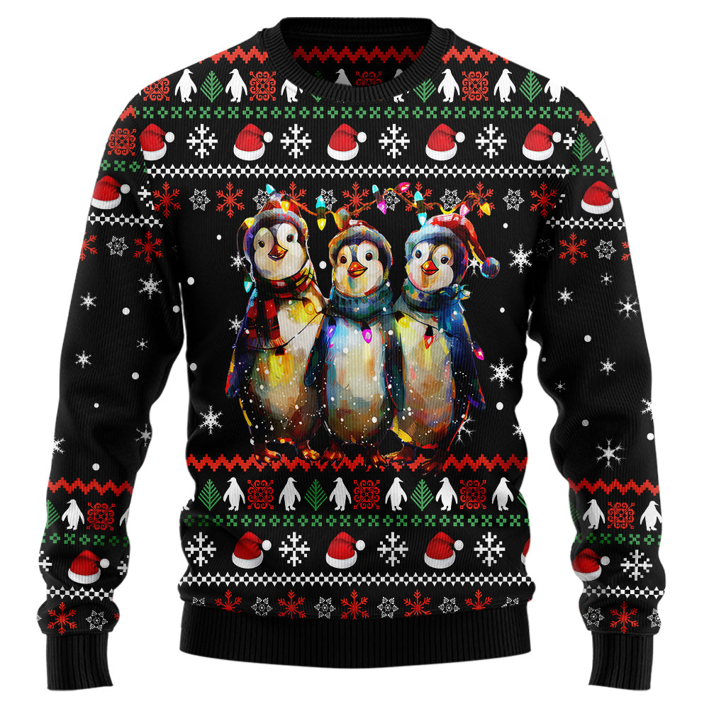 Festive Penguins Ugly Christmas Sweater