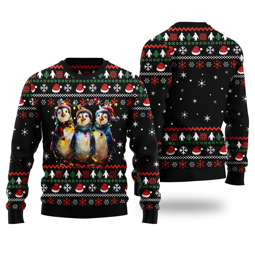 Festive Penguins Ugly Christmas Sweater