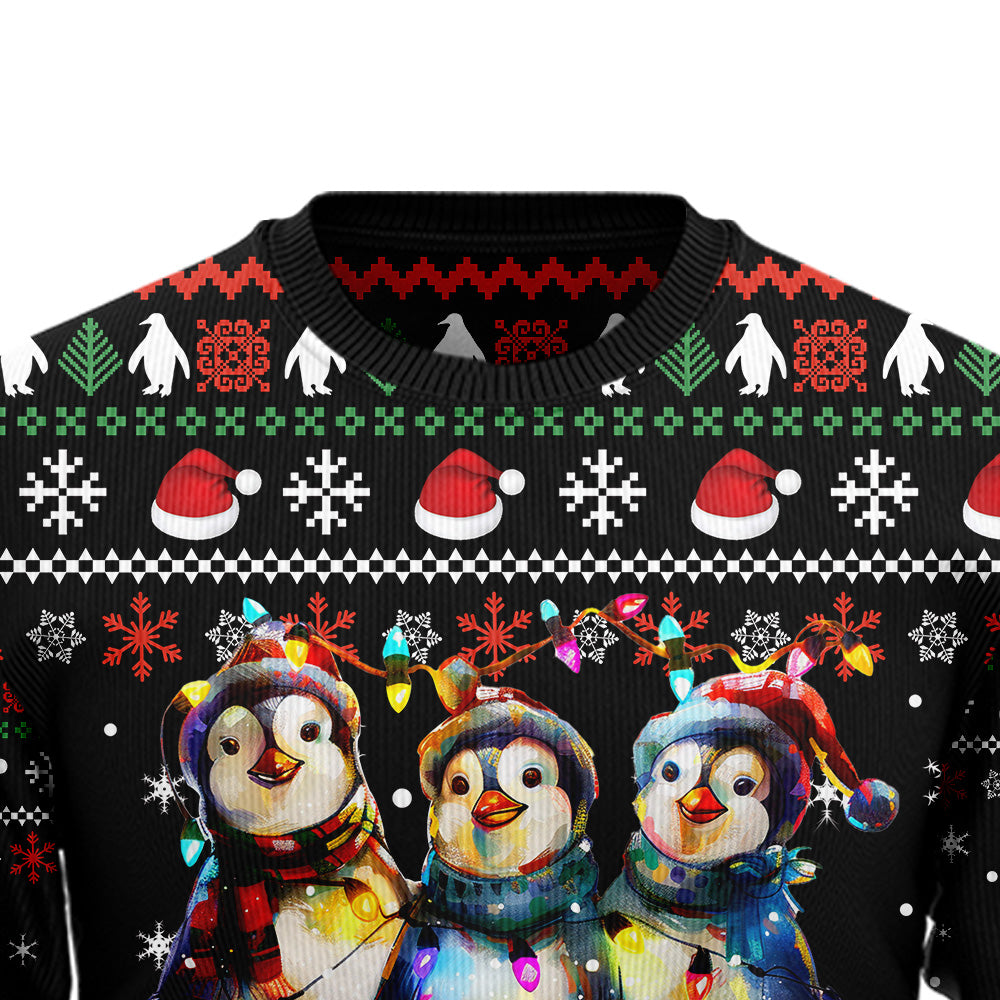 Festive Penguins Ugly Christmas Sweater
