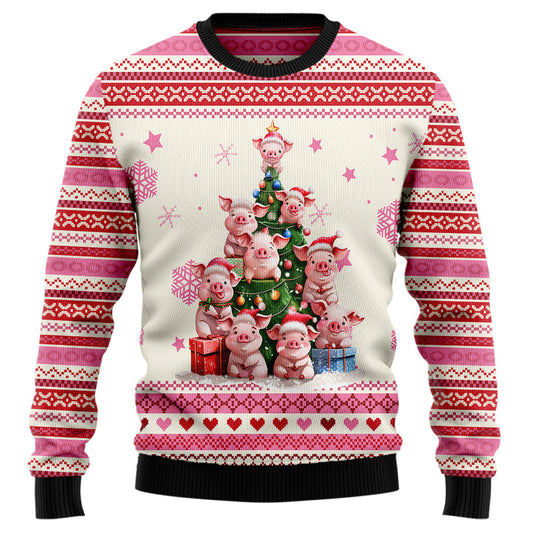 Pig Christmas Tree Ugly Christmas Sweater